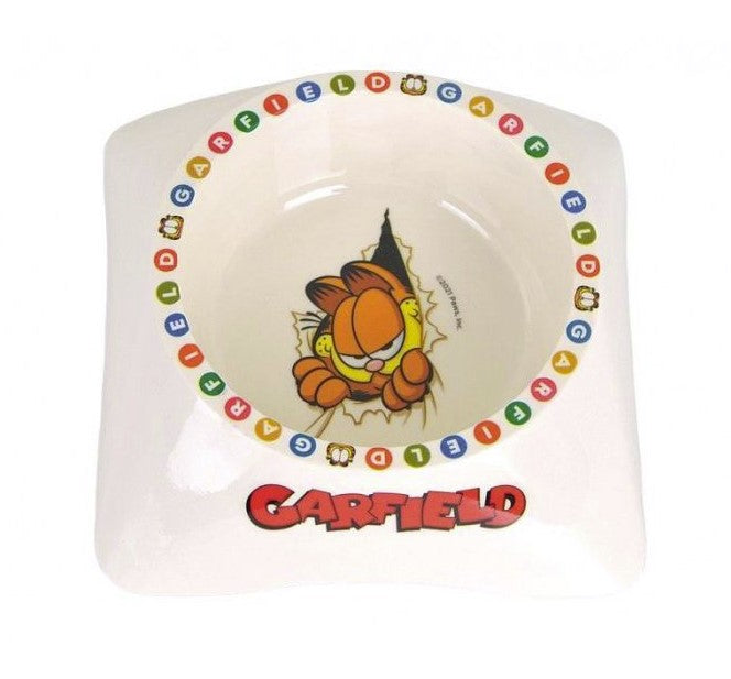 Garfield, miska z melaminy dla kota, biała/szara