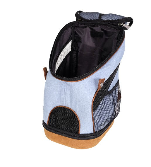Ibiyaya Denim Rucksack Fun Transporter für einen Hund oder eine Katze