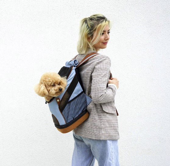 Ibiyaya Denim Rucksack Fun Transporter für einen Hund oder eine Katze