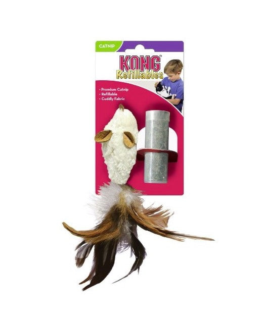 KONG NM42E Refillables Feather Mouse z kocimiętką