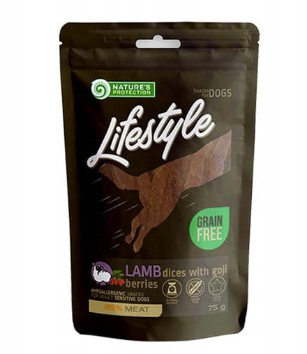 NP Lifestyle Snack Kawałki jagnięciny z jagodami goji 75g