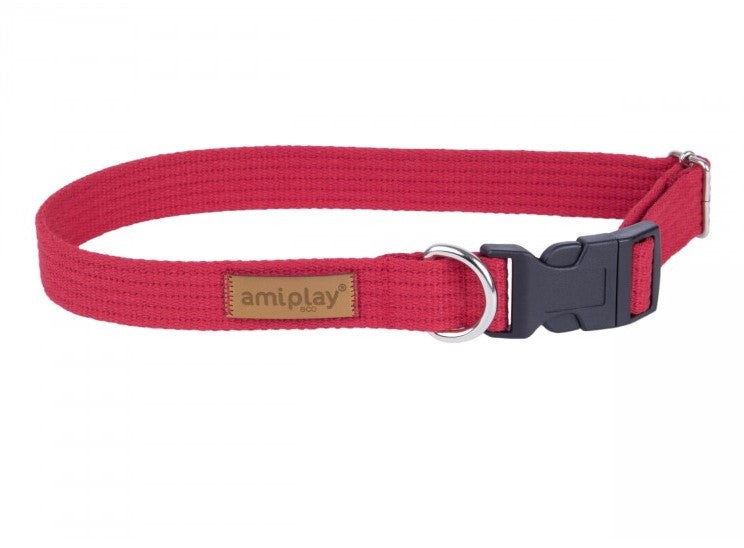Obroża reg. Cotton XL czerwony
